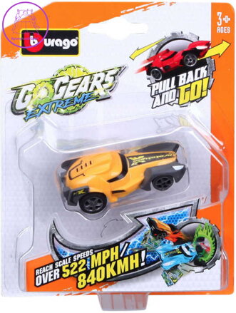 BBURAGO Autíčko GoGears Extreme na zpětné natažení 7cm na kartě