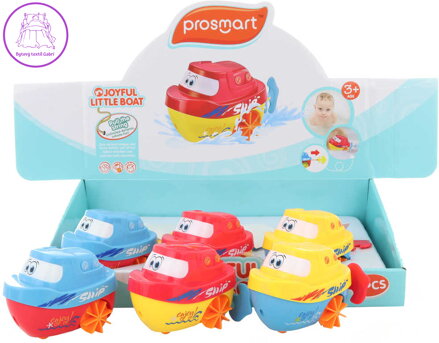 Baby lodička do vany s obličejem natahovací 10cm do vody 3 barvy plast