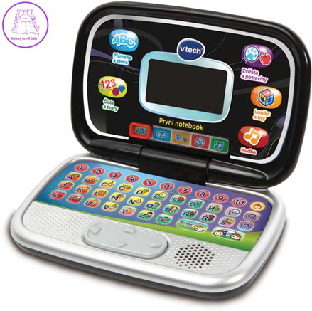 Vtech První notebook dětský zábavný počítač s aktivitami na baterie černý CZ Zvuk