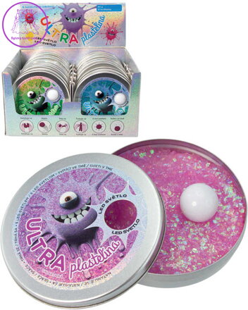 EP Line Ultra plastelína galaktická 80g různé barvy v plechové krabičce LED Světlo