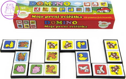 HRA Baby domino obrázkové moje první zvířátka set 28 kamenů plast pro miminko