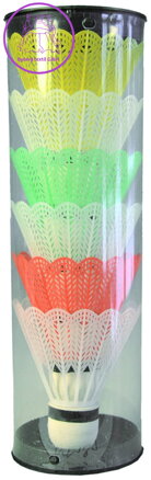 Košíčky na badminton set 6ks bílé + barevné v plastové tubě