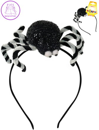 KARNEVAL Čelenka s pavoukem halloween *KARNEVALOVÝ DOPLNĚK*