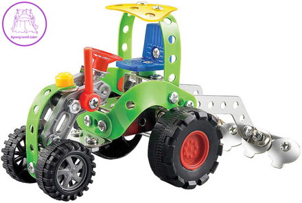 Stavebnice šroubovací kovová traktor 122 dílků s nástroji v krabici