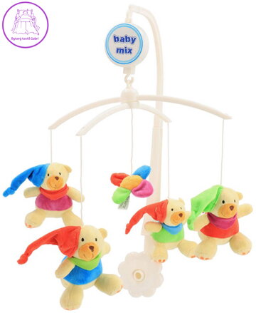 Kolotoč baby nad postýlku medvídci s melodiemi Zvuk pro miminko