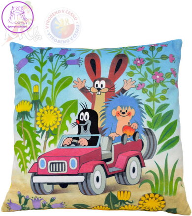 MORAVSKÁ ÚSTŘEDNA Polštář Krtek Jeep (Krteček) 30x30cm PLYŠ