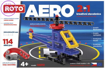 ROTO Aero Vrtulník 114 dílků 2v1 konstrukční STAVEBNICE