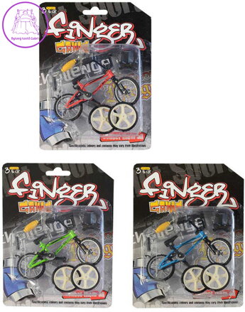 Fingerbike BMX kolo prstové + náhradní kola s doplňky různé barvy kov