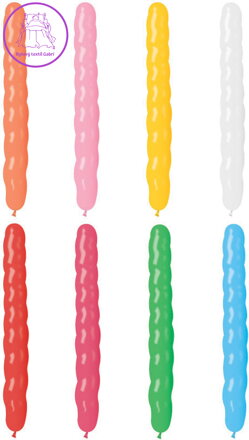 GEMAR Balónek party dlouhý spirála pastelové barvy 8/25cm housenka 8 barev AS1