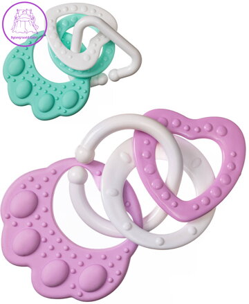 PROFIBABY Baby kousátko tlapka medvědí silikonová se 3 přívěsky 2 druhy