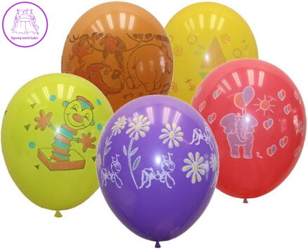 GEMAR Balónek nafukovací kulatý s potiskem pastelový 26/82cm různé druhy GD90