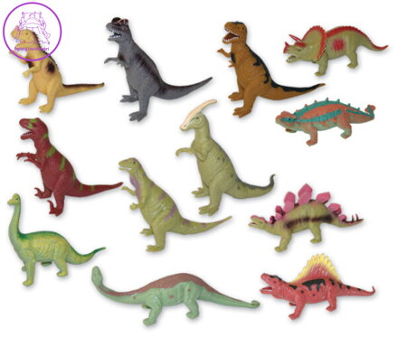 Zvířata dinosauři 15cm měkké gumové figurky zvířátka 12 druhů