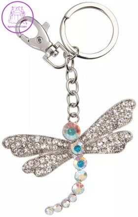 ALBI Klíčenka vážka kovový přívěsek na klíče s karabinkou