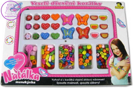 DŘEVO Korálky navlékací od Natálky veselé *DŘEVĚNÉ HRAČKY*