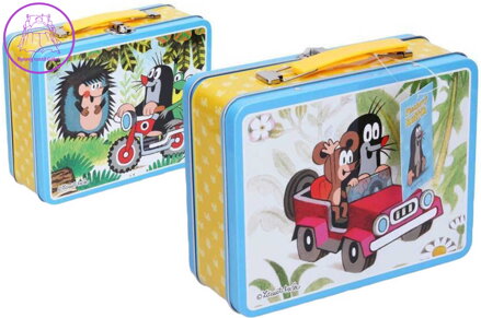 KRTEK (Krteček) Kufřík dětský plechový modrý 19,5x7,5x16,5cm