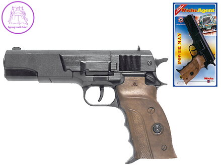 Pistole kapslovka Power Man 22 cm 8" dětská zbraň na kapsle