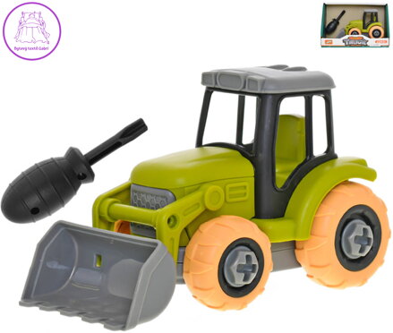 Traktor montážní šroubovací set s nástrojem volný chod plast v krabici
