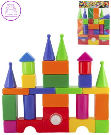 Kostky baby stavební soft měkké maxi barevná stavebnice set 30ks plast