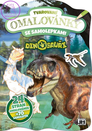 JIRI MODELS Omalovánky tvarované + samolepky Dinosauři