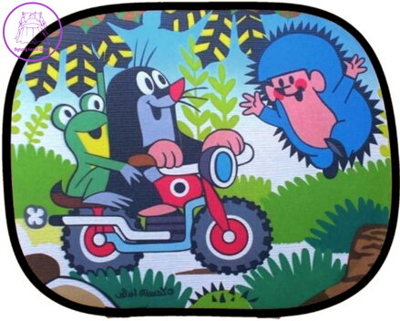 KRTEK (Krteček) a motoyckl stínítko dětská clona do auta (sada 2ks)
