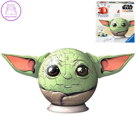 RAVENSBURGER Puzzleball 3D Star Wars Baby Yoda Pokeball skládačka 72 dílků