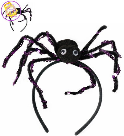 KARNEVAL Čelenka halloween s pavoukem *KARNEVALOVÝ DOPLNĚK*