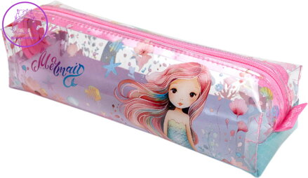 Pouzdro na pera / kosmetiku Mermaid průhledný penál Mořská panna