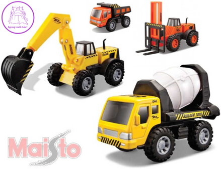 MAISTO Auto stavební  1:32-44 plast 4 druhy 2 barvy