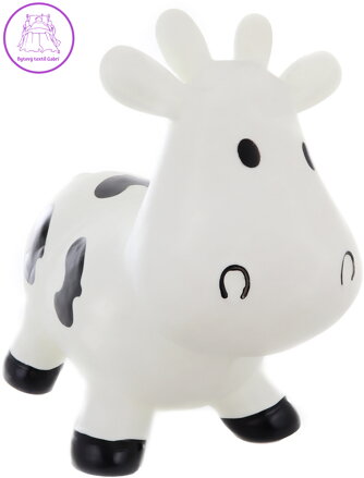 Baby hopsadlo kravička 54x24x42cm dětské skákadlo set s pumpičkou v krabici