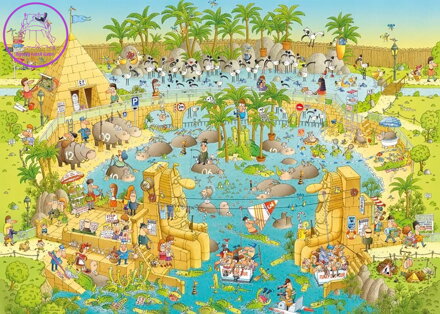 HEYE Puzzle Šílená ZOO: Nilská expozice 1000 dílků