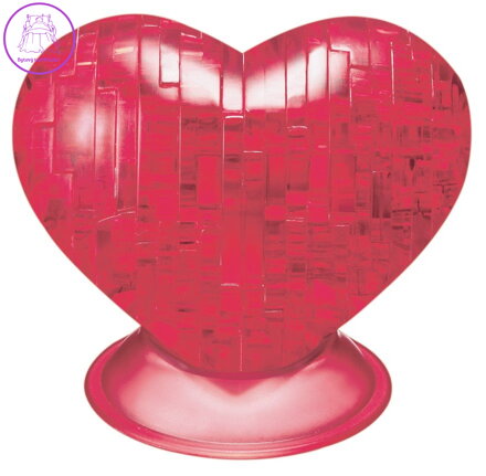 HCM KINZEL 3D Crystal puzzle Srdce červené 46 dílků