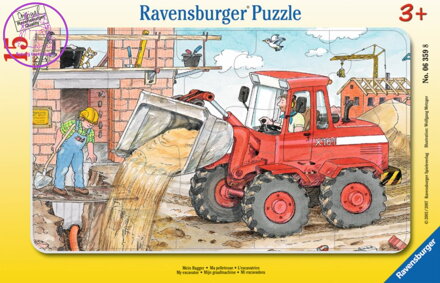 RAVENSBURGER Puzzle Práce s bagrem 15 dílků