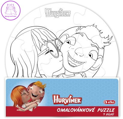 EFKO Namaluj si sám puzzle Hurvínek - kruh 9 dílků