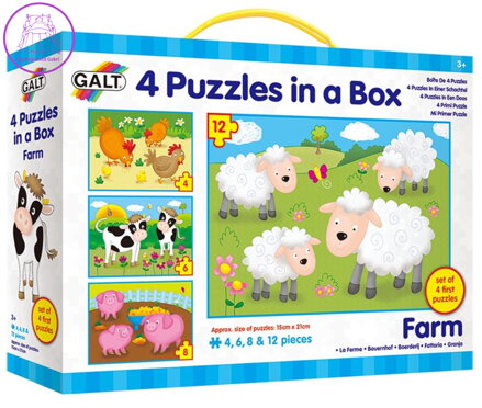 GALT Puzzle Domácí zvířátka 4v1 (4,6,8,12 dílků)