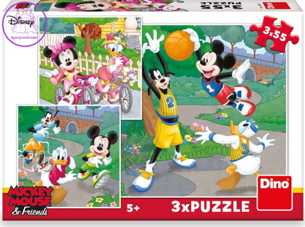 DINO Puzzle Mickey Mouse a kamarádi 3x55 dílků