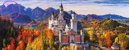 RAVENSBURGER Panoramatické puzzle Zámek Neuschwanstein 1000 dílků