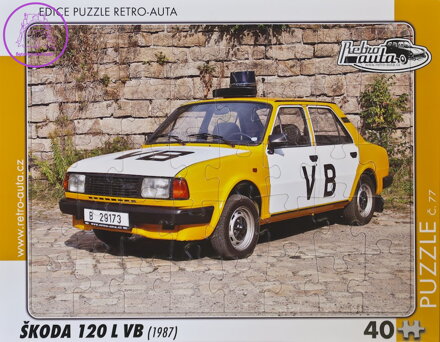 RETRO-AUTA Puzzle č.77 Škoda 120 L VB (1987) 40 dílků