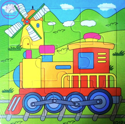 Dřevěné puzzle Vlak 9 dílků