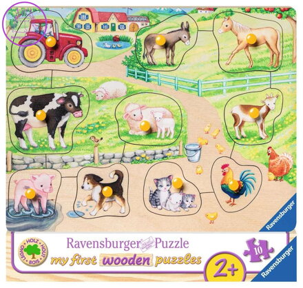 RAVENSBURGER Dřevěná vkládačka Ráno na farmě