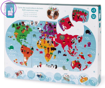 JANOD Puzzle do vany Mapa světa 28 dílků
