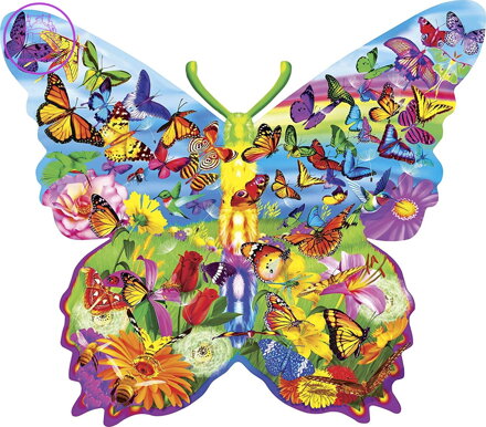 MASTERPIECES Obrysové puzzle Motýlí překvapení 1000 dílků