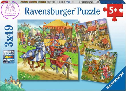 RAVENSBURGER Puzzle Rytířský turnaj 3x49 dílků