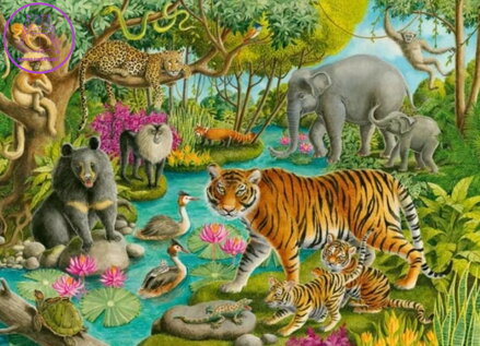 RAVENSBURGER Puzzle Indický les 60 dílků