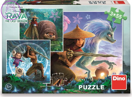 DINO Puzzle Raya a kamarádi 3x55 dílků