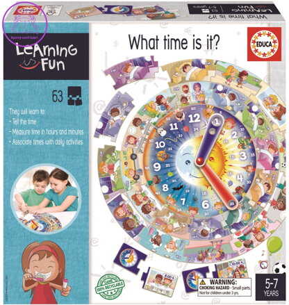 EDUCA Vzdělávací puzzle a hra Learning is Fun: Kolik je hodin?