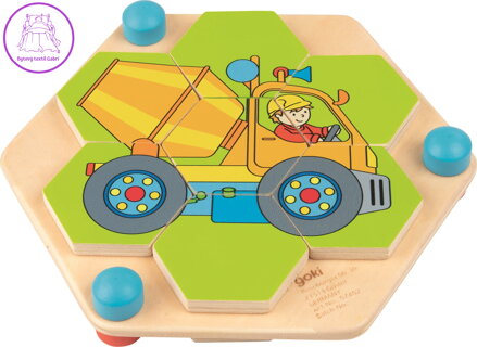 GOKI Puzzle hexagon Stavební stroje