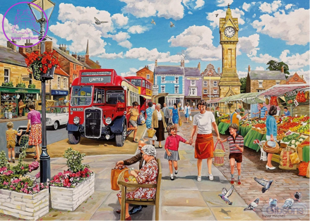 GIBSONS Puzzle Trh pod hodinovou věží 1000 dílků