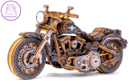 WOODEN CITY 3D puzzle Motocykl Cruiser Limitovaná edice 168 dílů