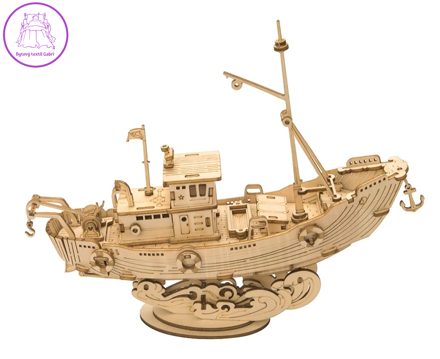 ROBOTIME Rolife 3D dřevěné puzzle Rybářská loď 104 dílků