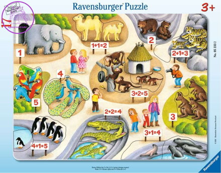 RAVENSBURGER Puzzle První počty do 5 v ZOO 17 dílků